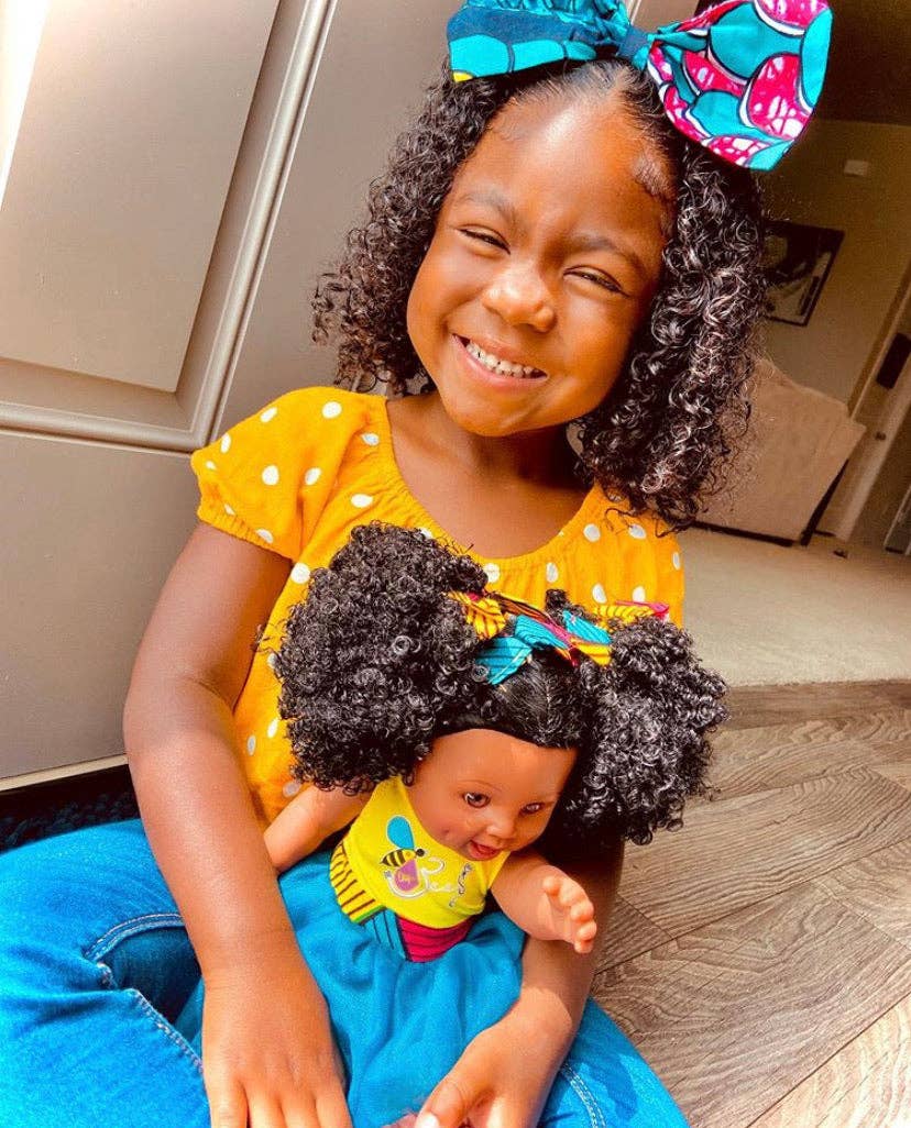 Sugar Puff Bee Black Baby Doll Natural Curly Hair