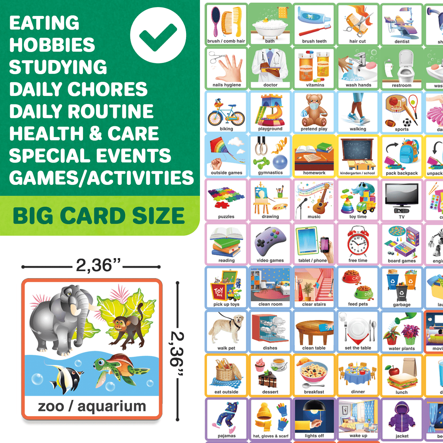 95 Behavior Chore Chart Cards for Kids | Magnetic Calendar L