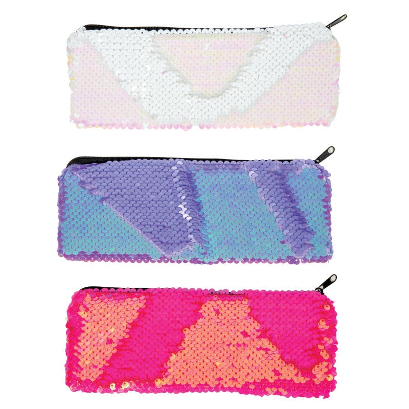 NEON MERMAID SCALES PENCIL POUCH 12/BAG