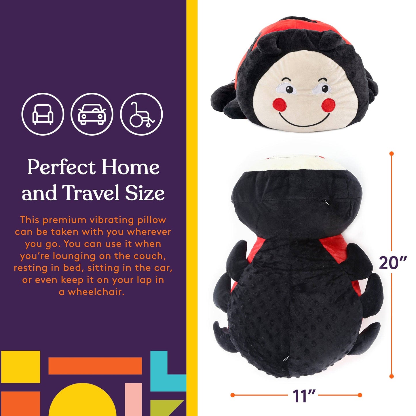 Ladybug Sensory Vibrating Pillow