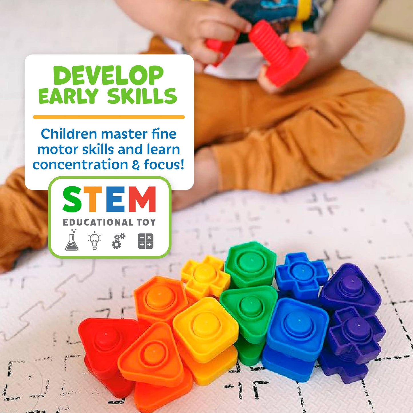 Fine Motor Nuts and Bolts Sensory Fidget Toys for Kids