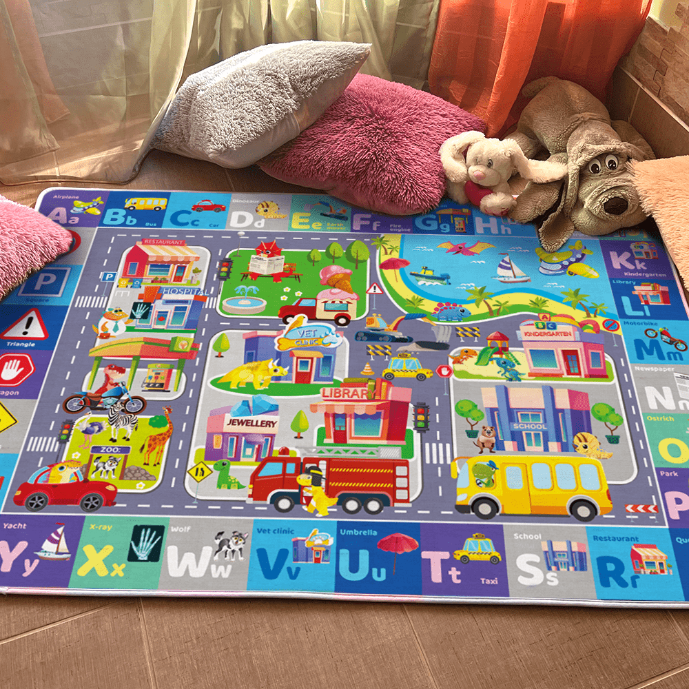 Floor Playmat | Super Soft Plush ABC Play Mat for Kids