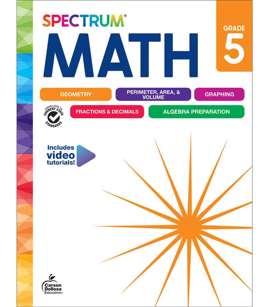 Spectrum Math Workbook, Gr 5 (2024 Edition)