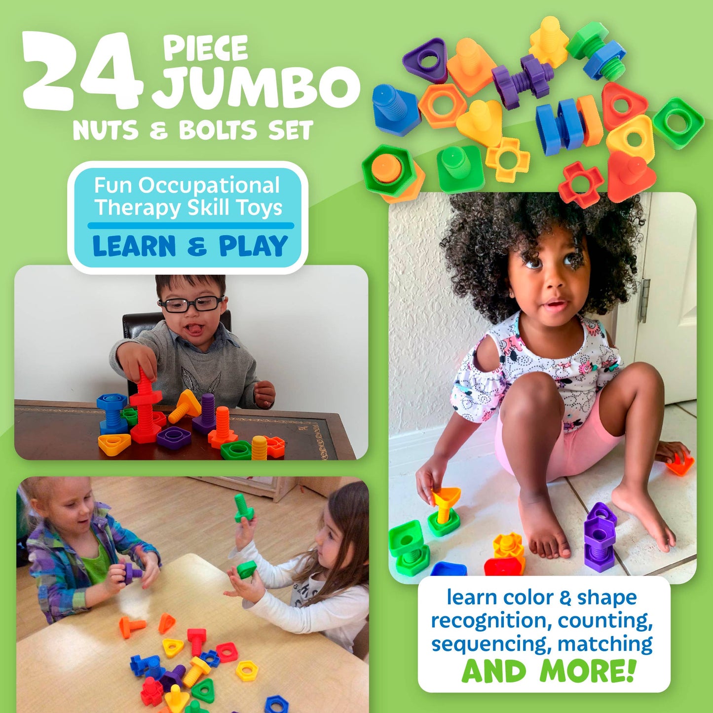 Fine Motor Nuts and Bolts Sensory Fidget Toys for Kids