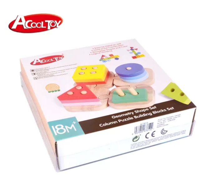 AC7619   Column Puzzle Building Blocks Set - Open Case
