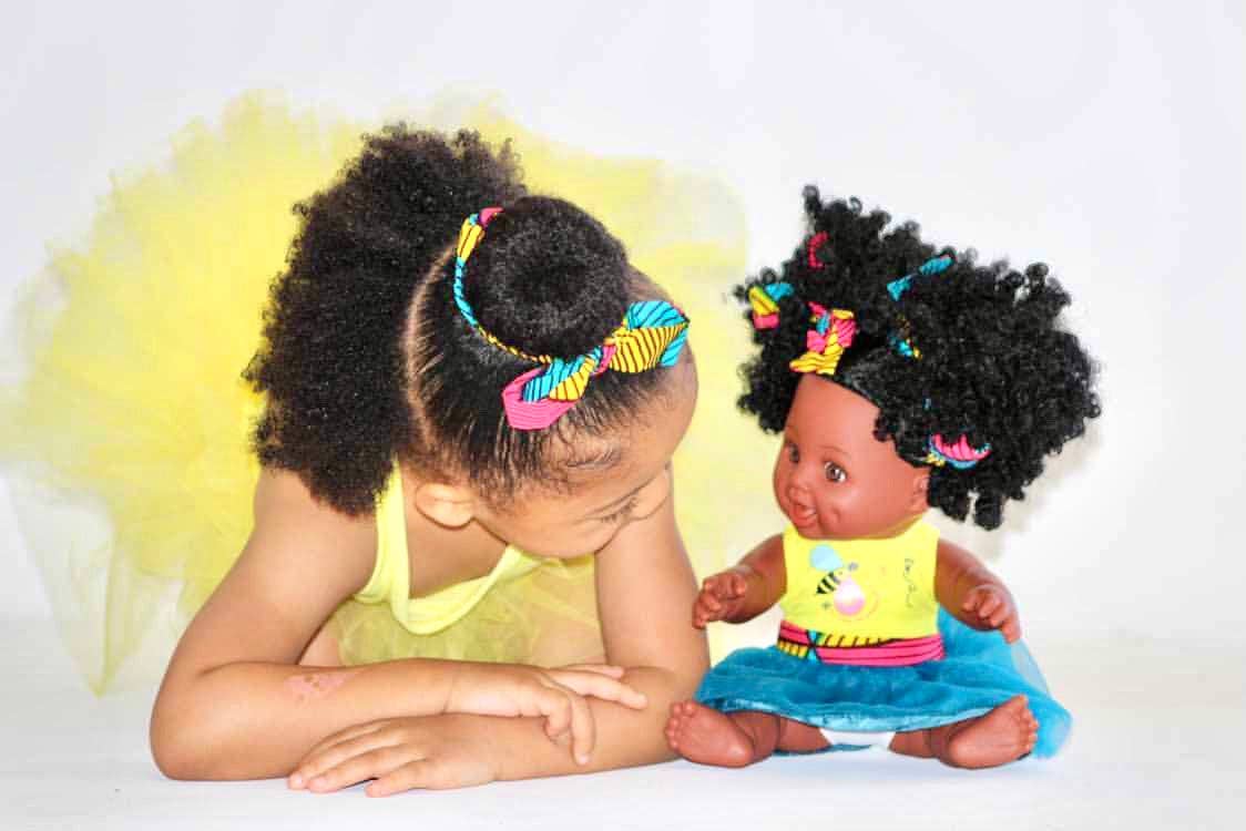 Sugar Puff Bee Black Baby Doll Natural Curly Hair