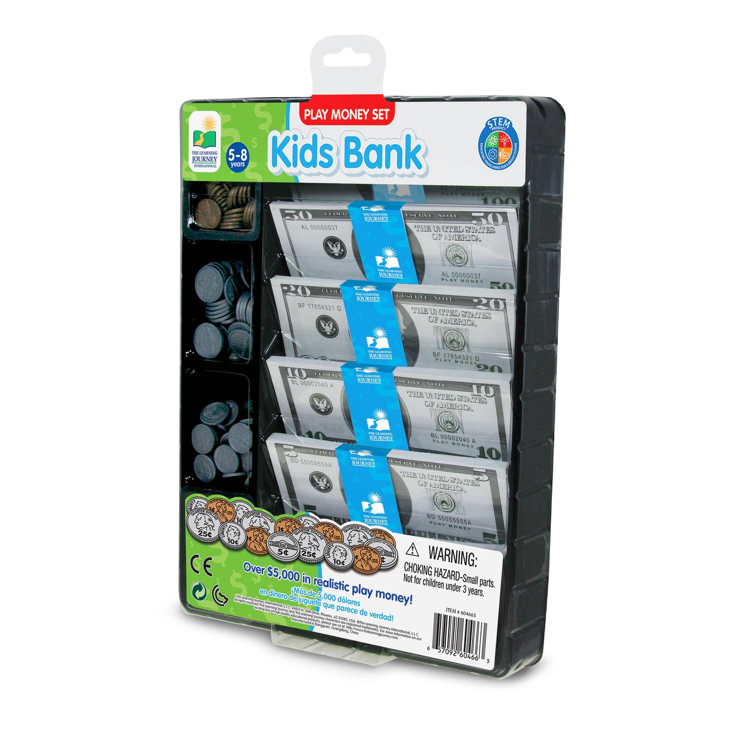 Kids Bank - Play Money Set: Plastic, cardboard