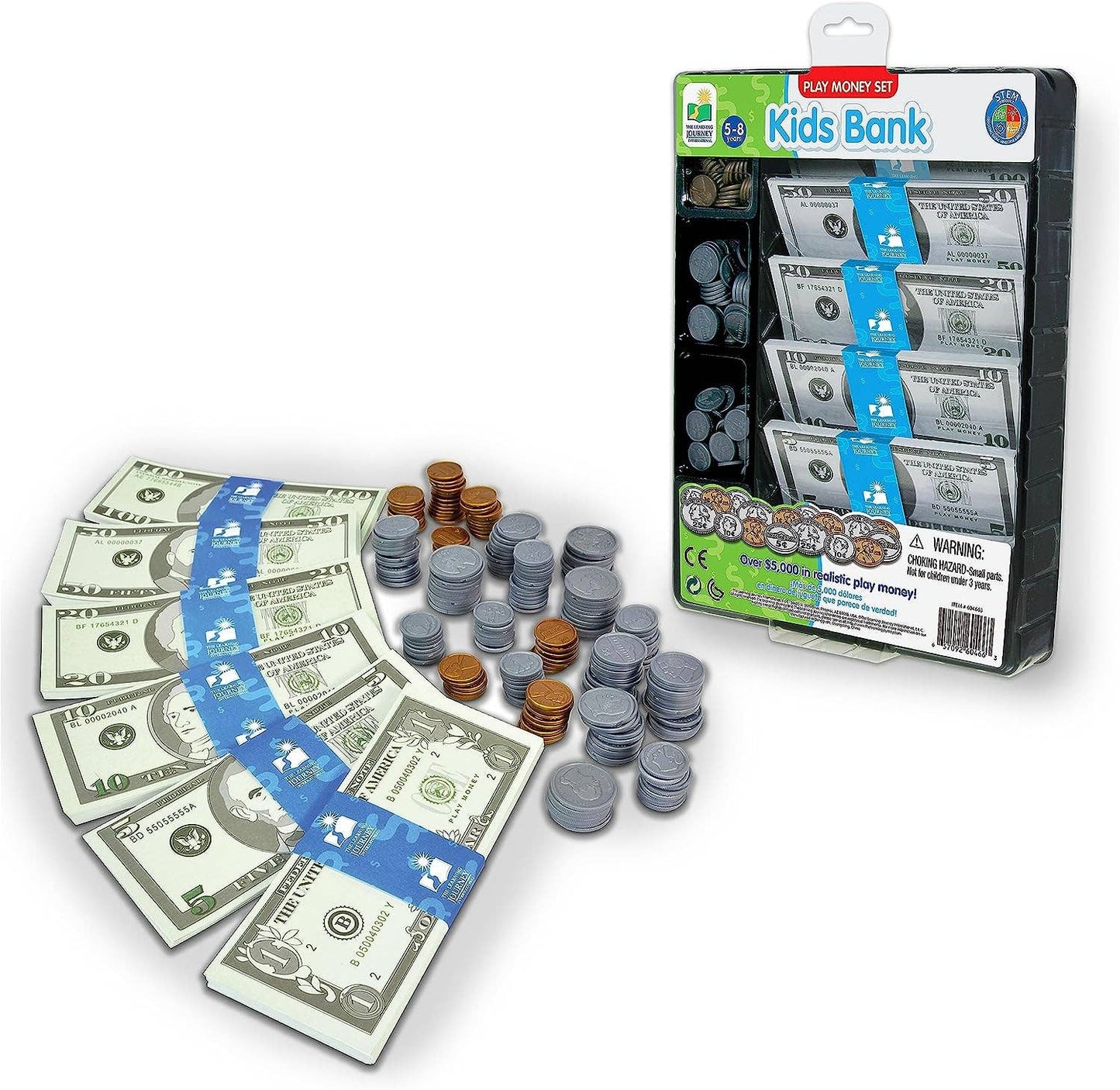 Kids Bank - Play Money Set: Plastic, cardboard