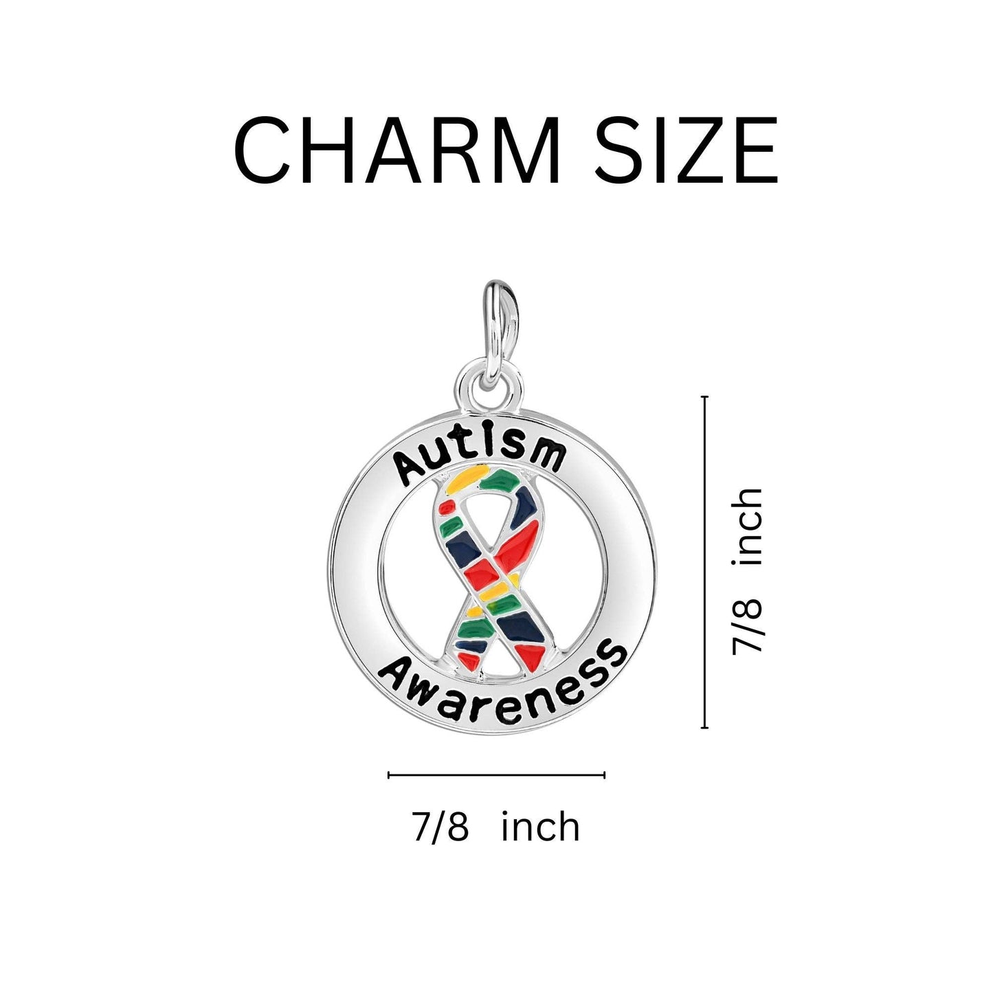 Autism Awareness Round Charm Hanging  Earrings: 1 Pair