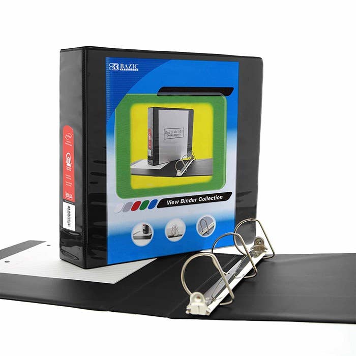 2" Slant The Ring View Binder With 2 Pockets: Black