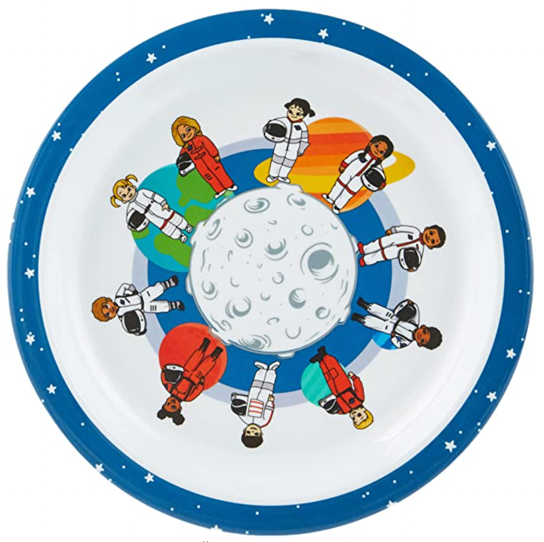 4-Piece Plate Melamine Space Theme Plate Set