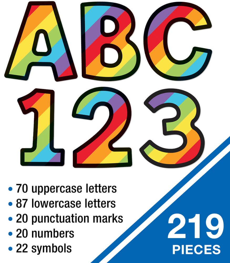 Celebrate Learning Rainbow Stripe Combo Pack Letters: 219 Pieces