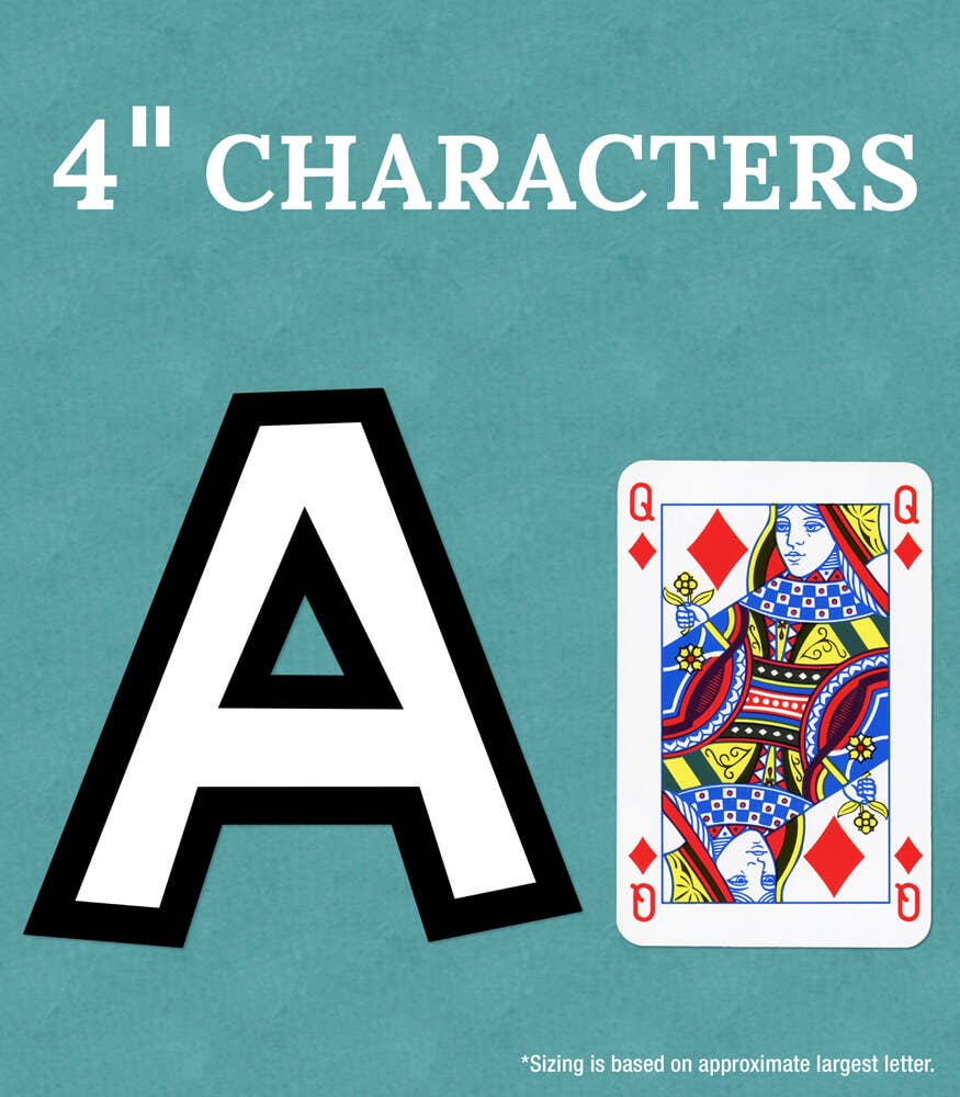 White with Black Trim Combo Pack Bulletin Board Letters: 219 Pieces