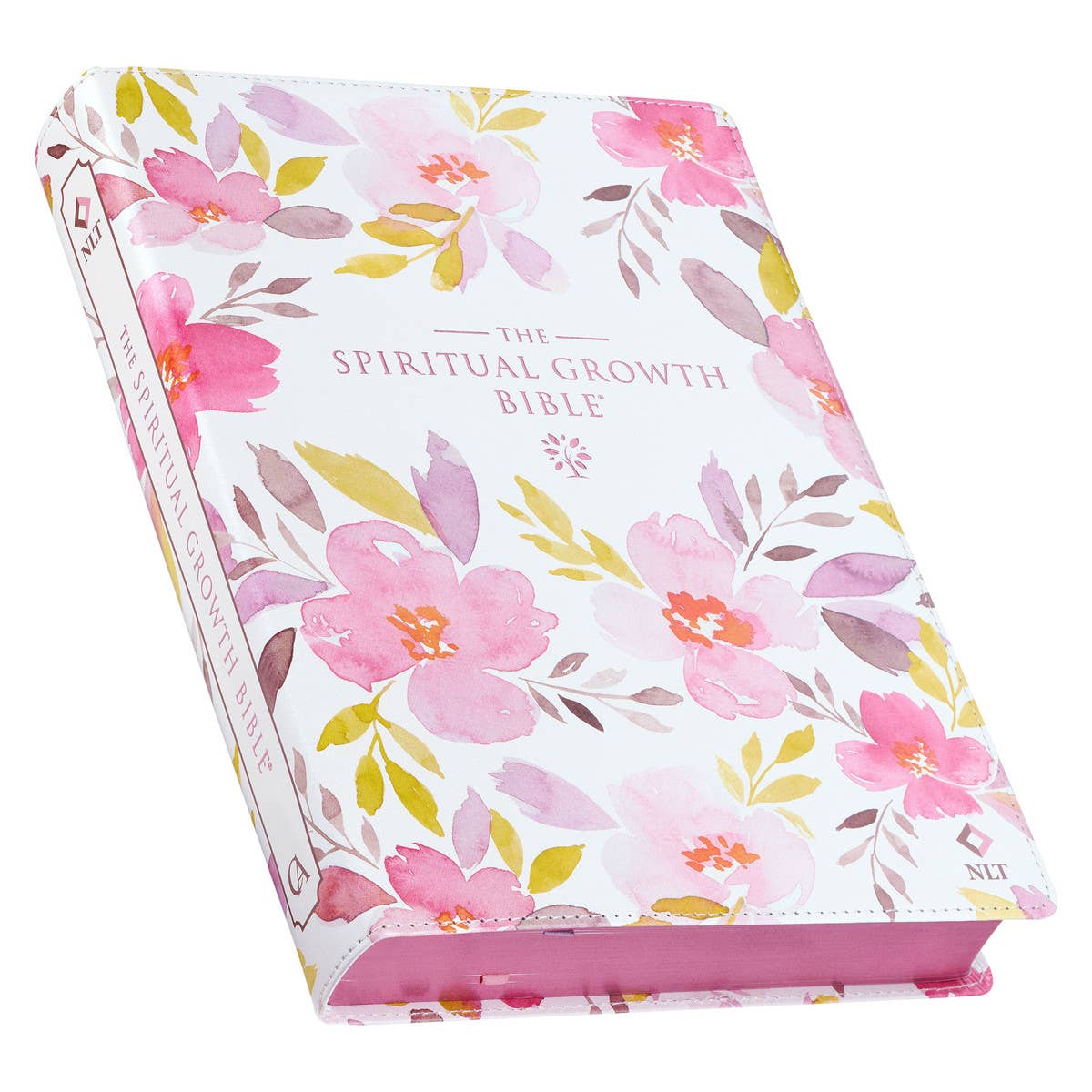 Pink Floral Spiritual Growth Bible New Living Translation