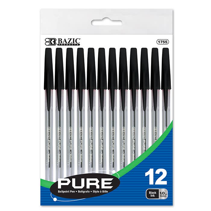 Pure Red Stick Pen - Pack of 12: Red