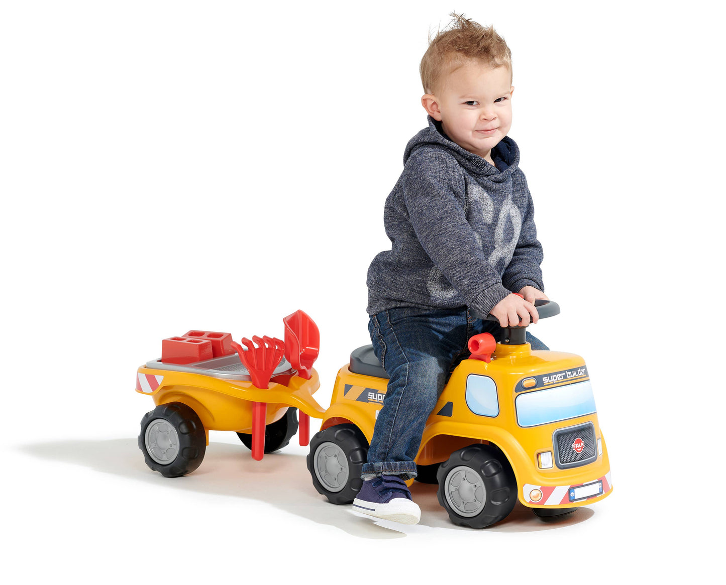 Super Builder Vehicle W/ Trailer &Sand Playset Ride-on 1-3 Y