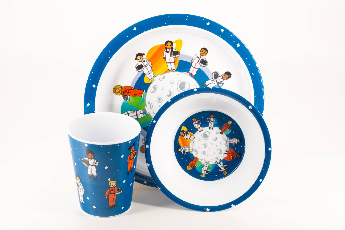 3-piece Melamine Space Theme Mealtime Set