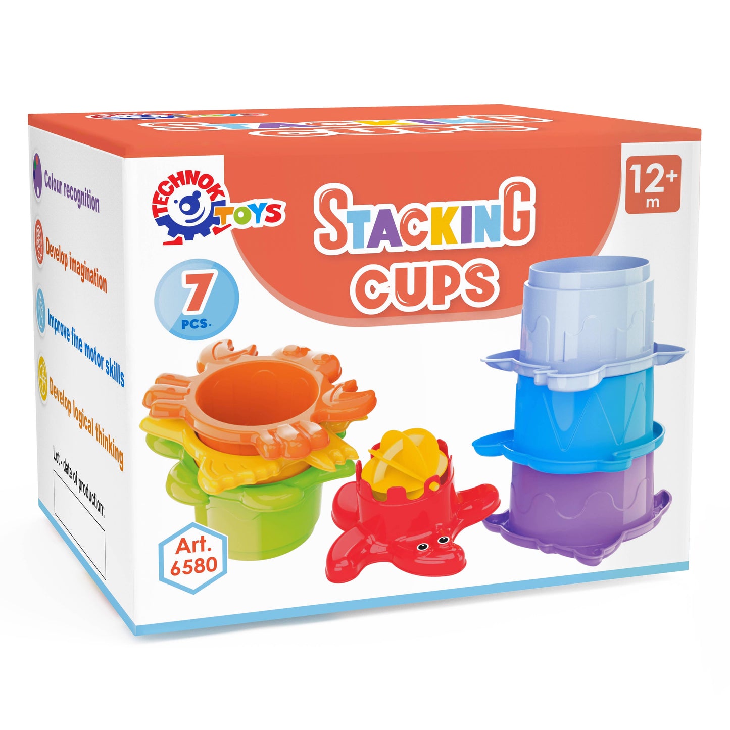 TECHNOK Stacking Cups (7 Pieces) - Sea Animal Shapes