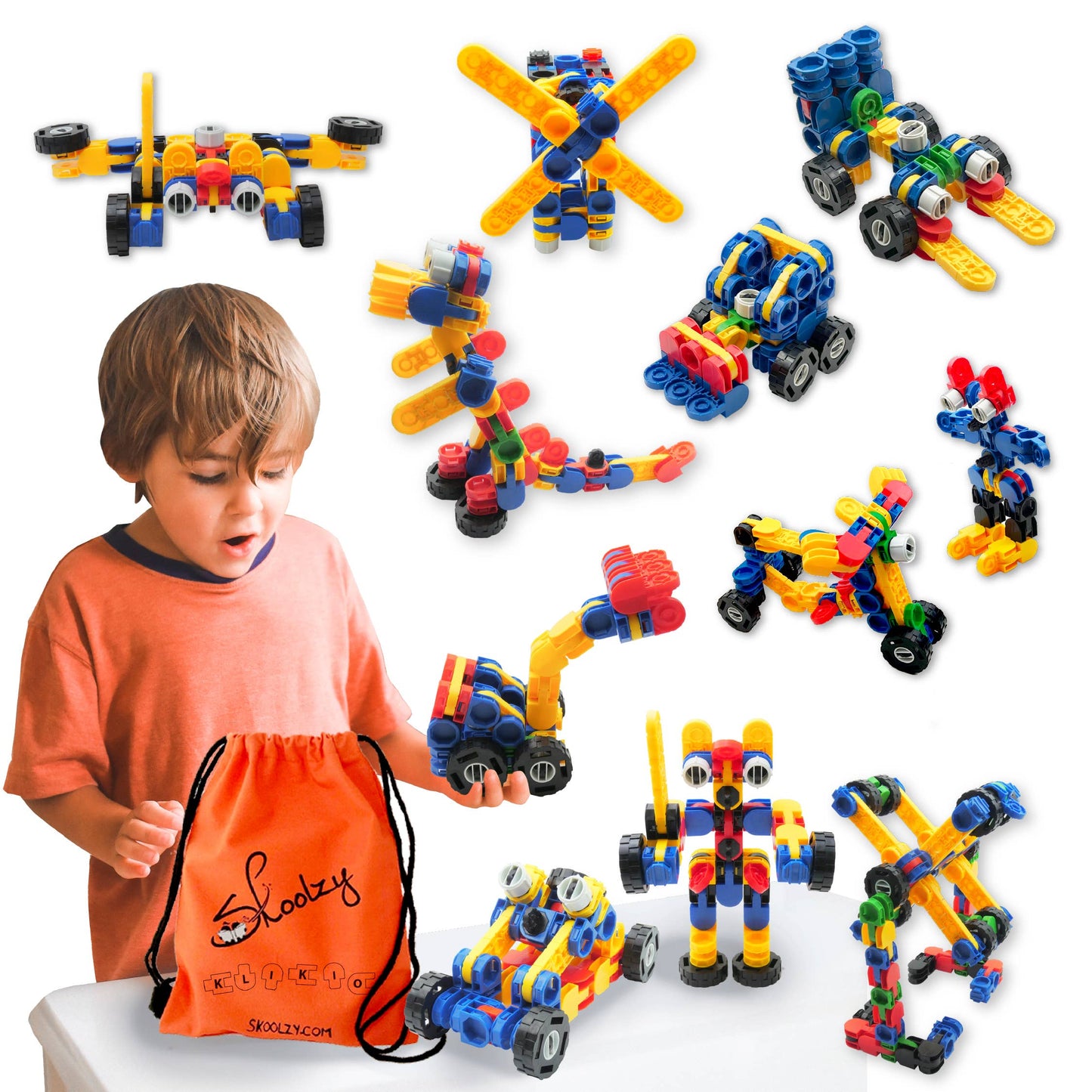 Klikio STEM Toys Kit - 98 Pc Educational Construction Set