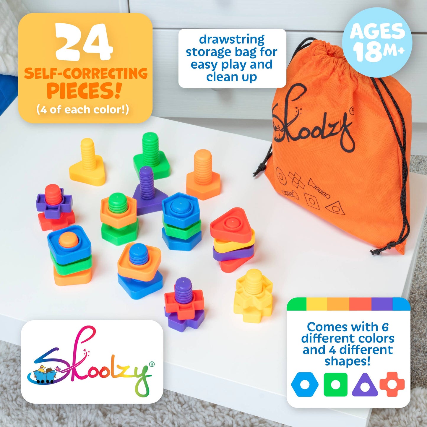 Fine Motor Nuts and Bolts Sensory Fidget Toys for Kids
