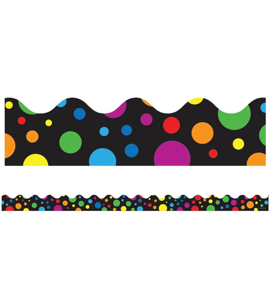 Big Rainbow Dots Scalloped Bulletin Board Borders