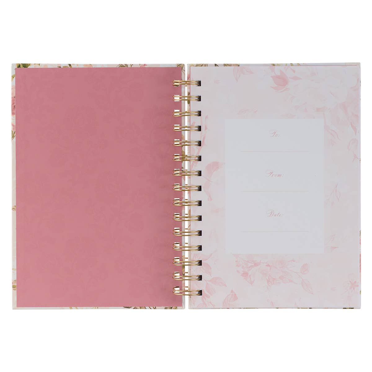 His Grace is Enough Blush Pink Floral Large Wirebound Journa