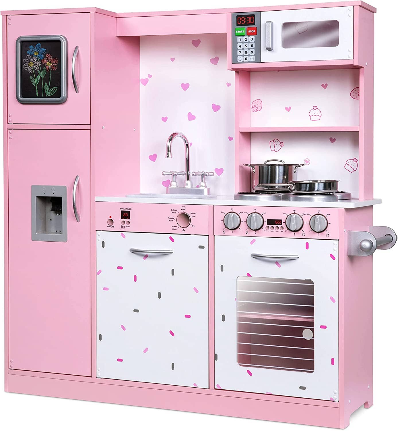 Kids Kitchen Set, Pretend Wooden Kitchen Playset: Colorful