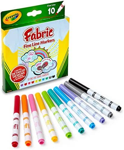 10 Count Crayola Fabric Markers Fine Line
