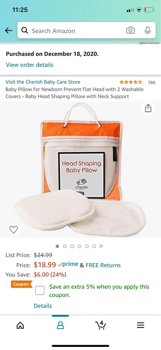 Baby head shaping pillow