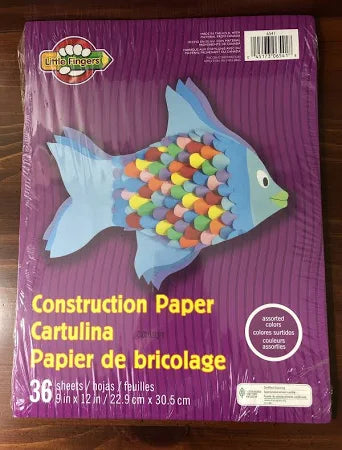 Little Fingers Construction Paper 36 Sheets 9" X 12" Assorted Colors