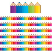 Teacher Created Resources Colored Pencils Die-Cut Border Trim, 35 Feet