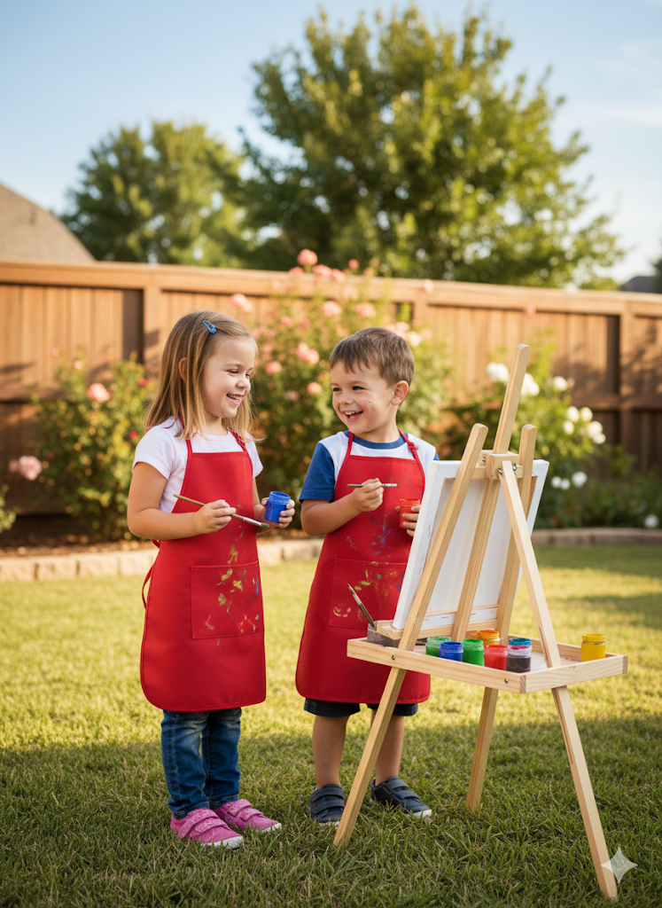 Crafter's Square Colorful Polyester Aprons for Kids, 20x15-in.