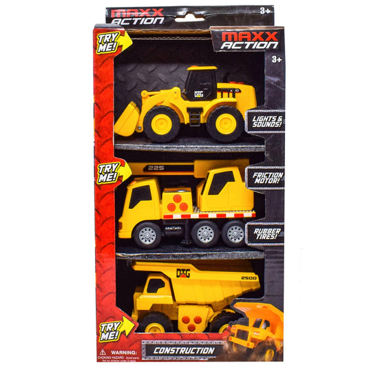 Maxx Action Mini Construction Vehicles 3 Pack