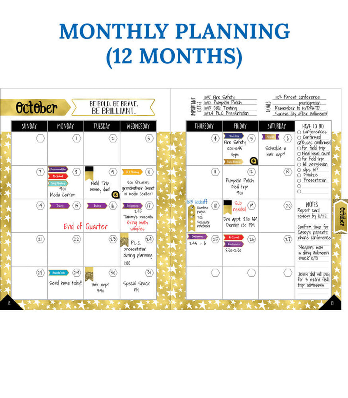 Sparkle + Shine Teacher Planner Paperback