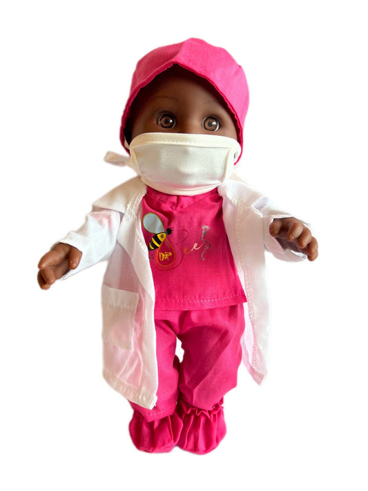 8 Piece Healthcare Hero Outfit (doll sold separately): Pink