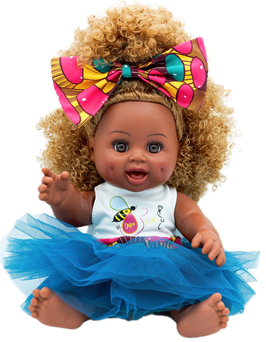 Curly Caramelly Bee Black Baby Doll Natural Curly Hair