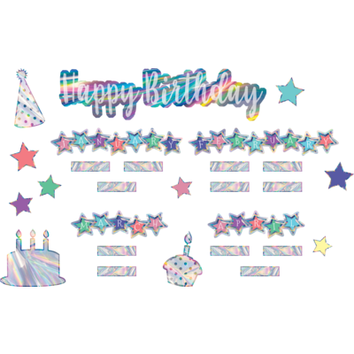 Iridescent Happy Birthday Mini Bulletin Board