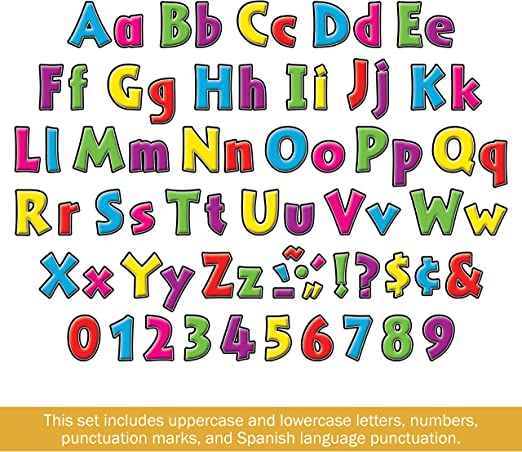 Letter Pop-Outs, 2" Neon, Multicolor