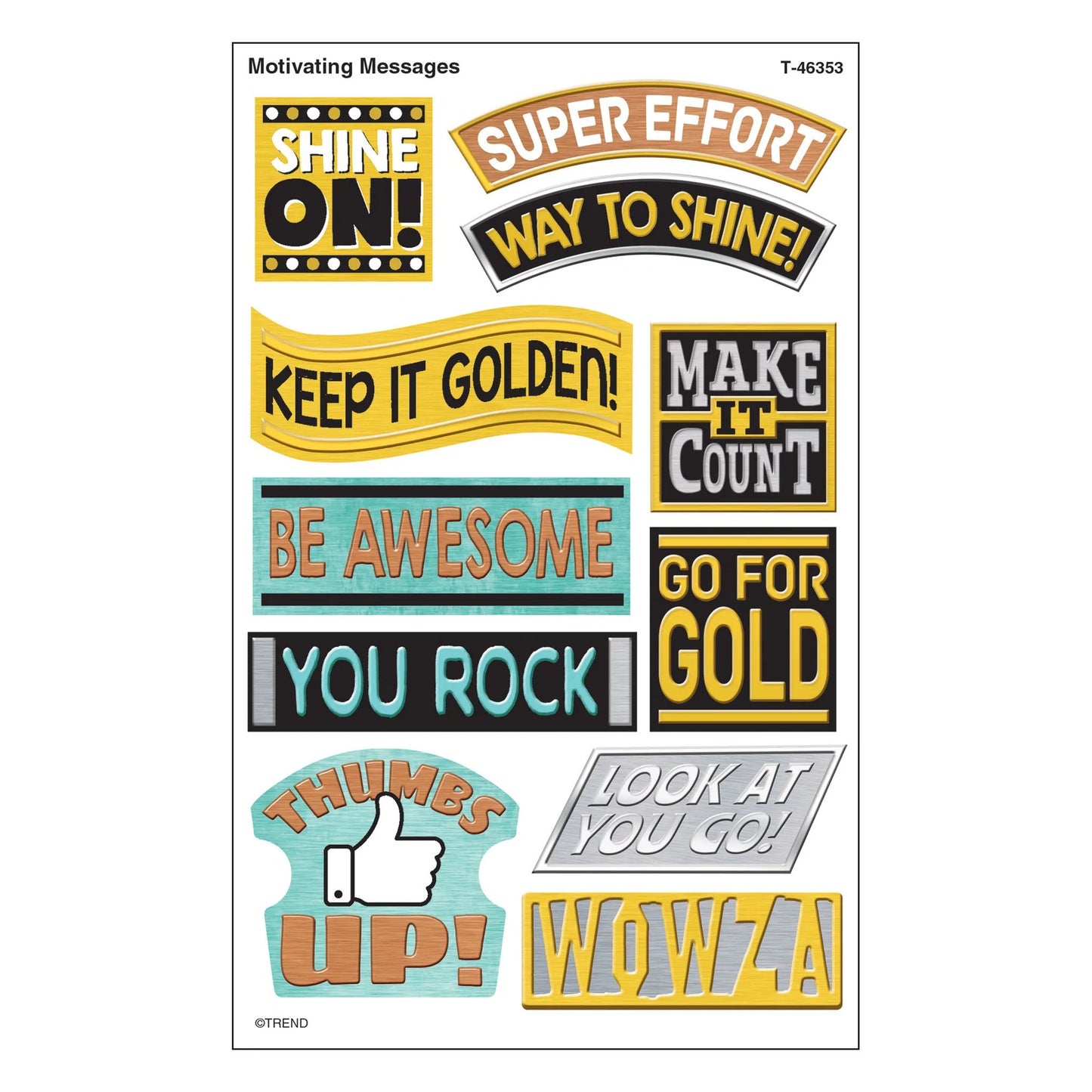 I ♥ Metal™ Motivating Messages superShapes Stickers – Large