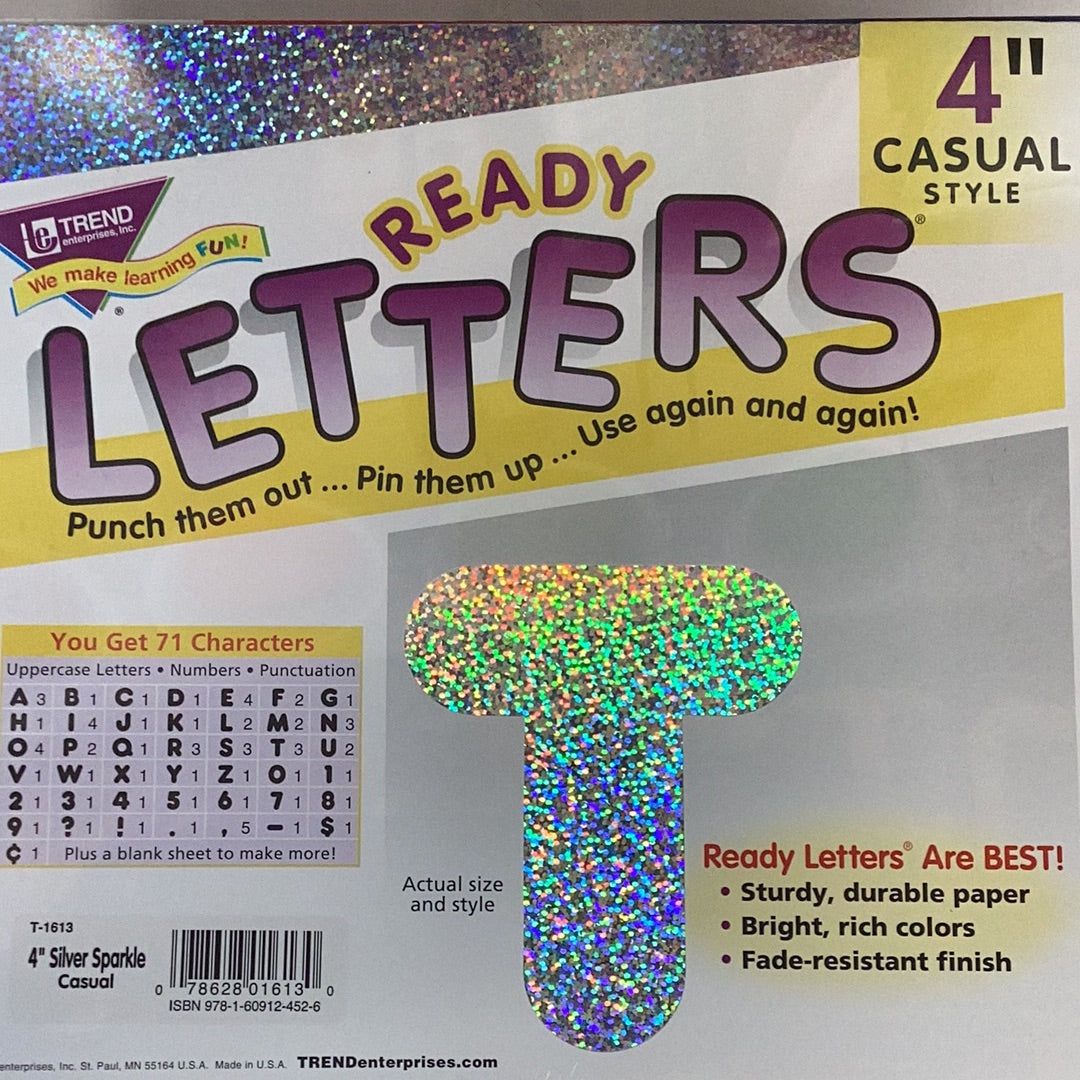 Trend Ready Letters 4” Casual Style combo pack