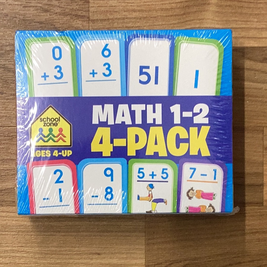School Zone Math 1-2 4-Pack