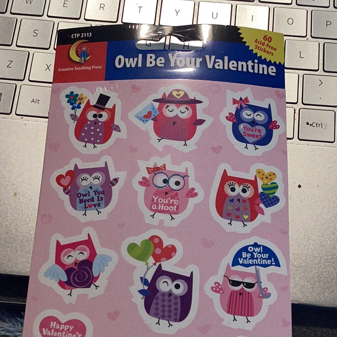 Owl Be Your Valentine stickers