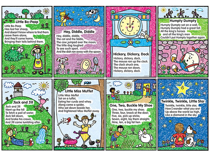 Nursery Rhymes Kids- Drawn 8 pieces