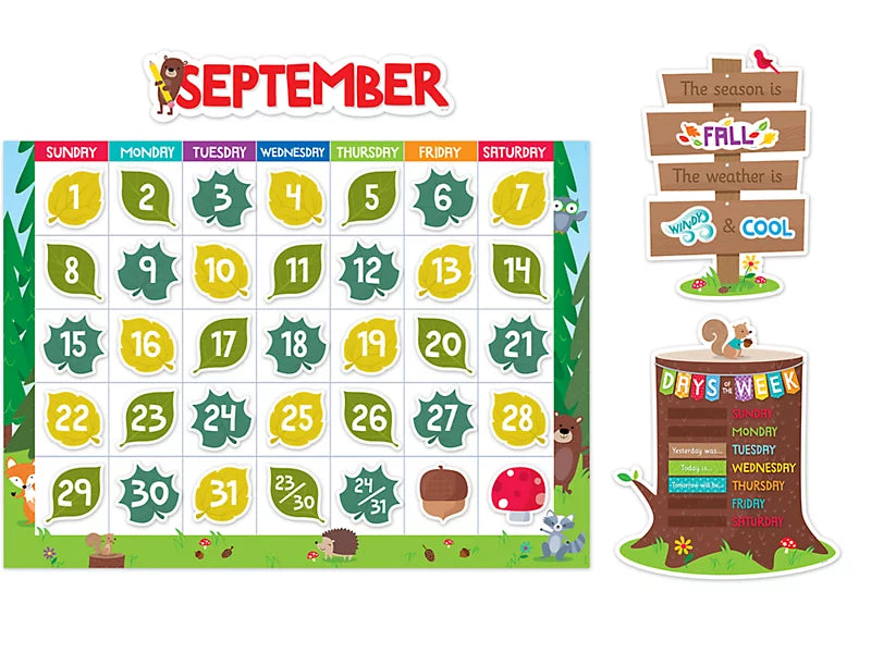 Woodland Friends Calendar Bulletin Board Set