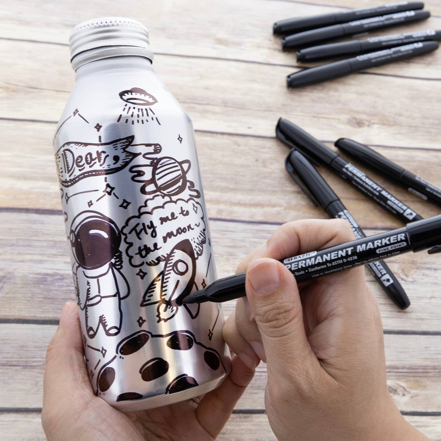 Fine Tip Black Permanent Markers (8/Pack): 24
