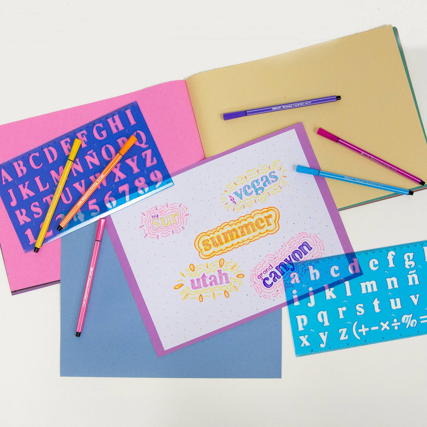 20mm Size Lettering Stencil Ruler Sets (2/Pack): 24