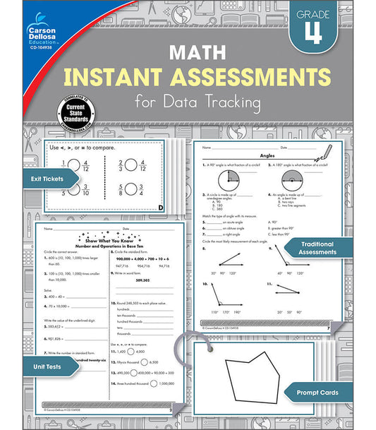 Math Instant Assessments for Data Tracking Resource Book Grade 4