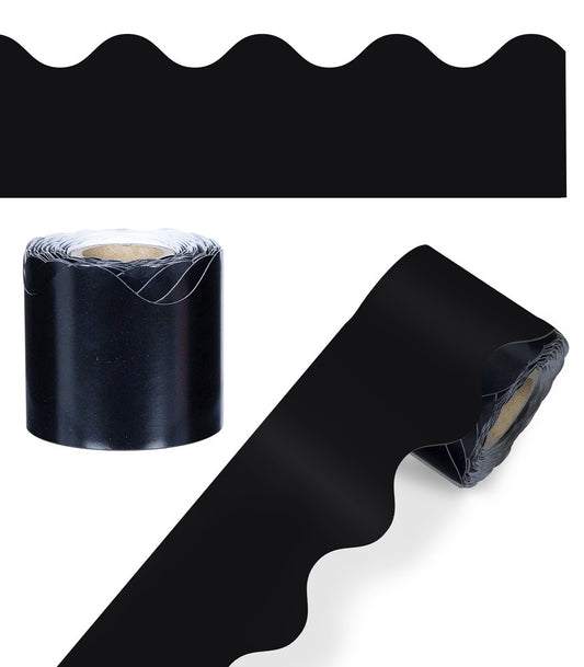 Black Rolled Scalloped Bulletin Board Borders (2 1/4 x 36)