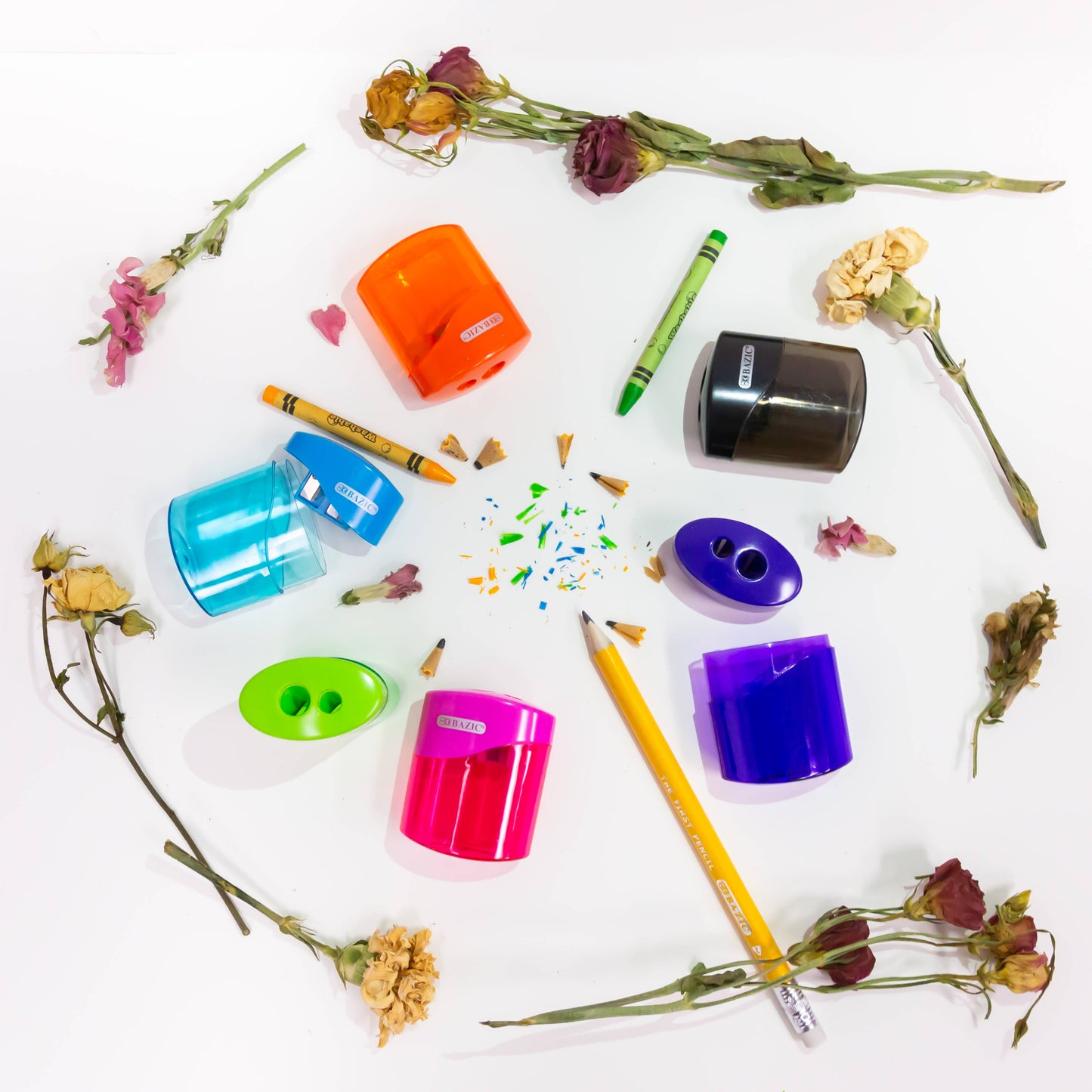 Sophie Dual-Hole Pencil Sharpeners, 2 Count, With Receptacle: 24