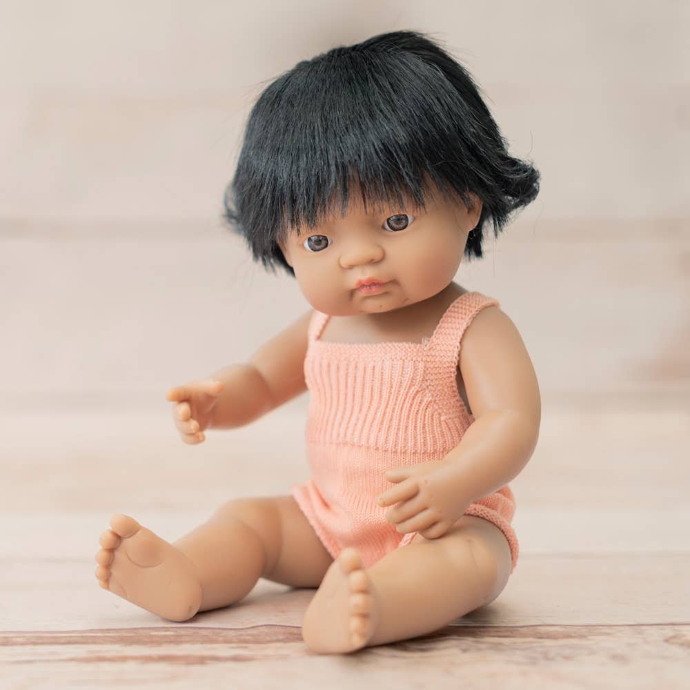 Colourful Doll Latin American Girl 15” Salmon rompers